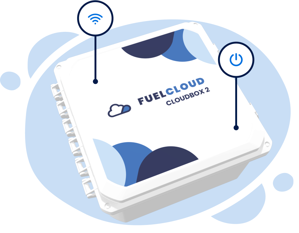 A wireframe of a FuelCloud CloudBox